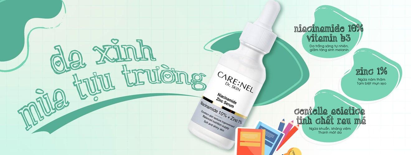 Serum CARE:NEL Niacinamide Zinc Serum Làm Sáng Da, Giảm Mụn Thâm 30ml